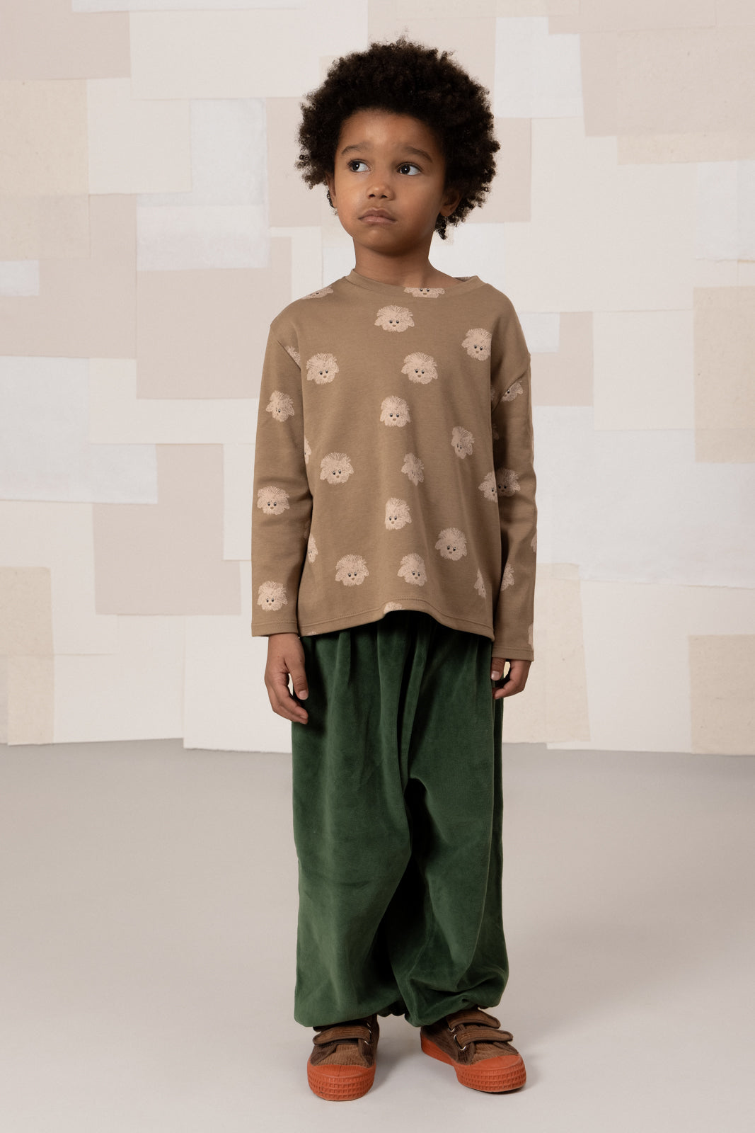 【STUDIO BOHEME】【9月上旬発送】ESSENTIAL T-SHIRT MOCHA/DOGS Tシャツ 12m,18m,24m,36m,4y  | Coucoubebe/ククベベ