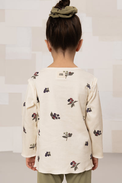 【STUDIO BOHEME】【9月上旬発送】LALA T-SHIRT ECRU/BLACKBERRIES Tシャツ 12m,18m,24m,36m,4y（Sub Image-3） | Coucoubebe/ククベベ