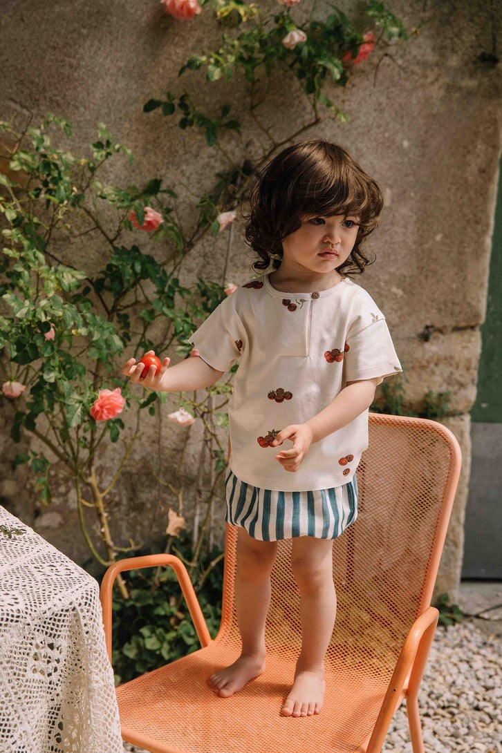 【STUDIO BOHEME】【予約】　T-SHIRT ORSO ECRU TOMATO Tシャツ 12m,18m,24m,36m,4y  | Coucoubebe/ククベベ