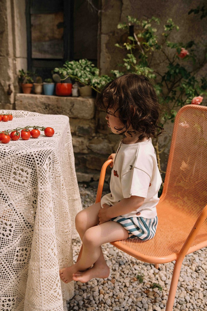 【STUDIO BOHEME】【予約】　T-SHIRT ORSO ECRU TOMATO Tシャツ 12m,18m,24m,36m,4y  | Coucoubebe/ククベベ