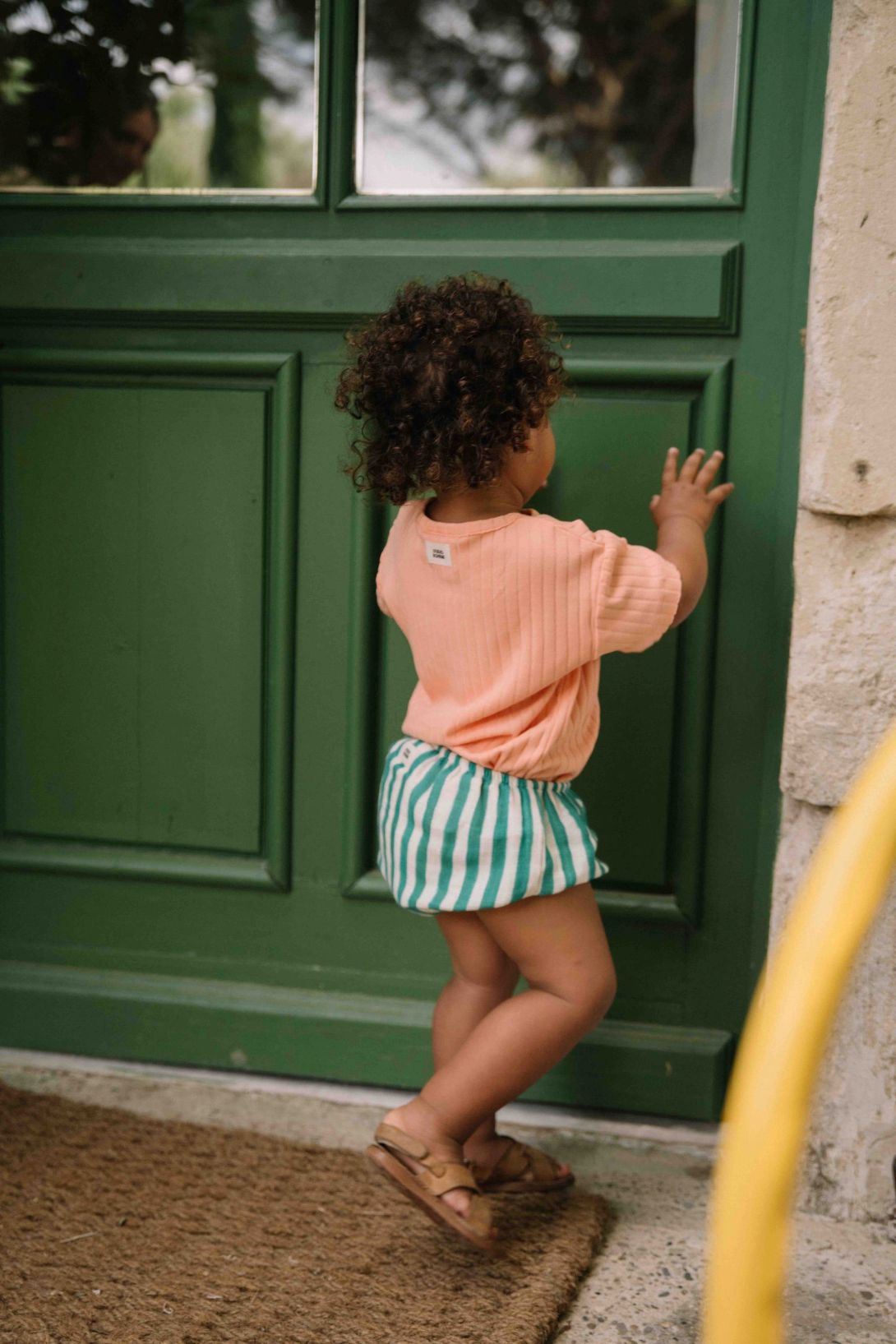 【STUDIO BOHEME】BLOOMERS AMI STRIPES GREEN CAPRI ブルマ 6m,12m,18m,24m  | Coucoubebe/ククベベ