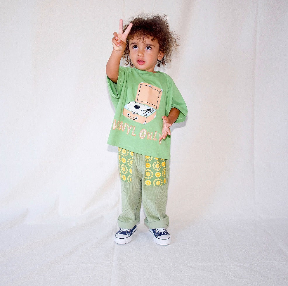 【SAUCE mini】TWIRL PANT RETRO GREEN パンツ 12-18ｍ,2-3Y,3-4Y  | Coucoubebe/ククベベ