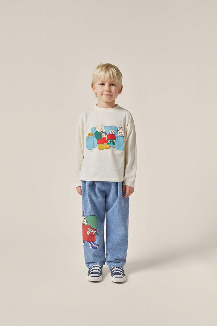 【The Campamento】Festive Dog Denim Trousers パンツ 3y,4y,5/6y  | Coucoubebe/ククベベ