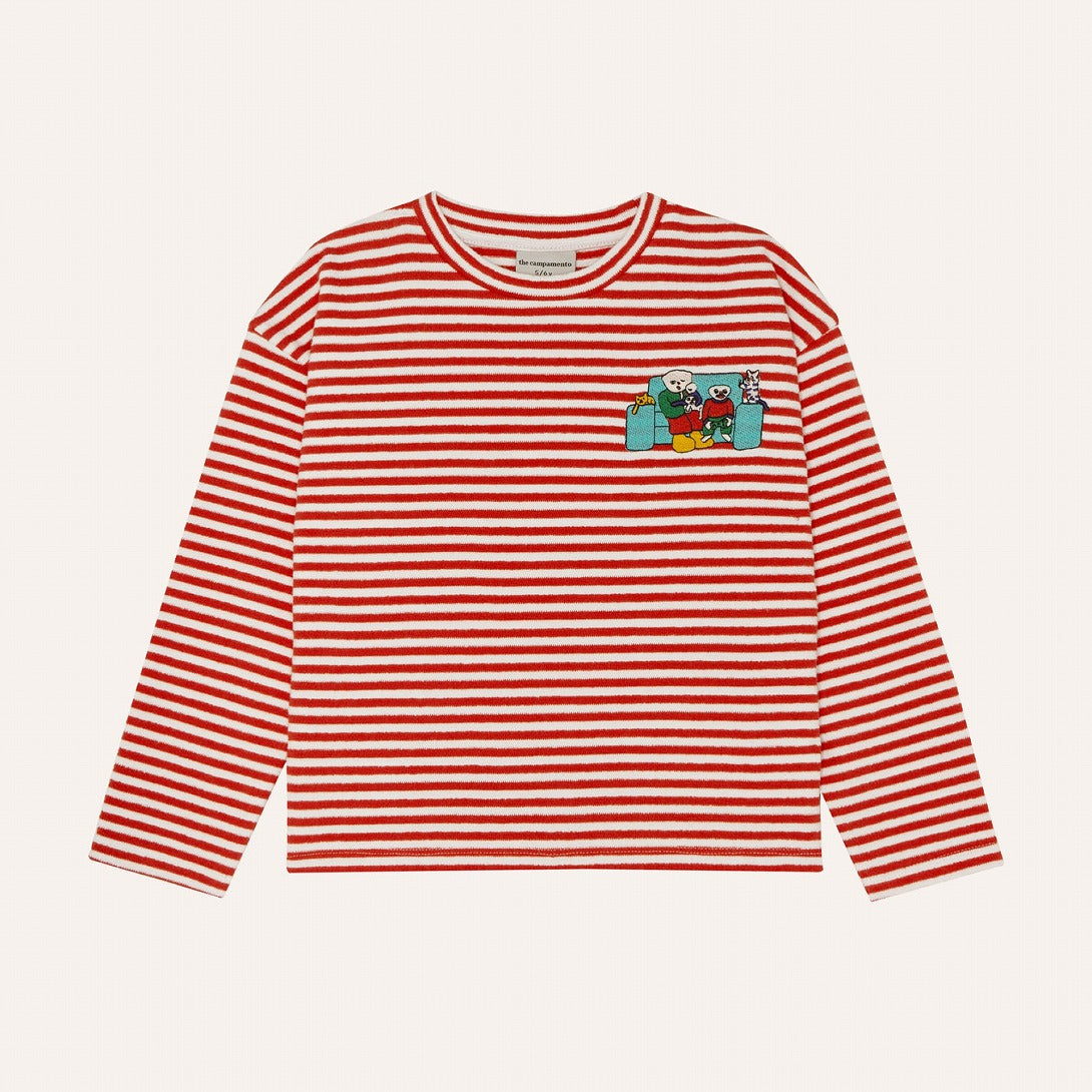 【The Campamento】Red Striped Kids Tshirt 長袖Tシャツ 2y,3y,4y  | Coucoubebe/ククベベ