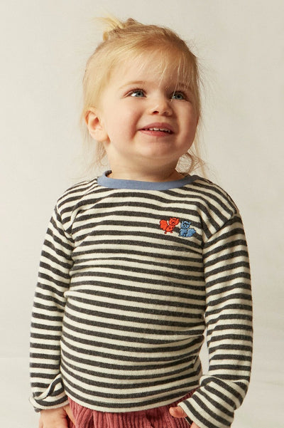 【The Campamento】BICOLOR STRIPES BABY TSHIRT Navy 長袖Tシャツ 12/18m,18/24m（Sub Image-3） | Coucoubebe/ククベベ