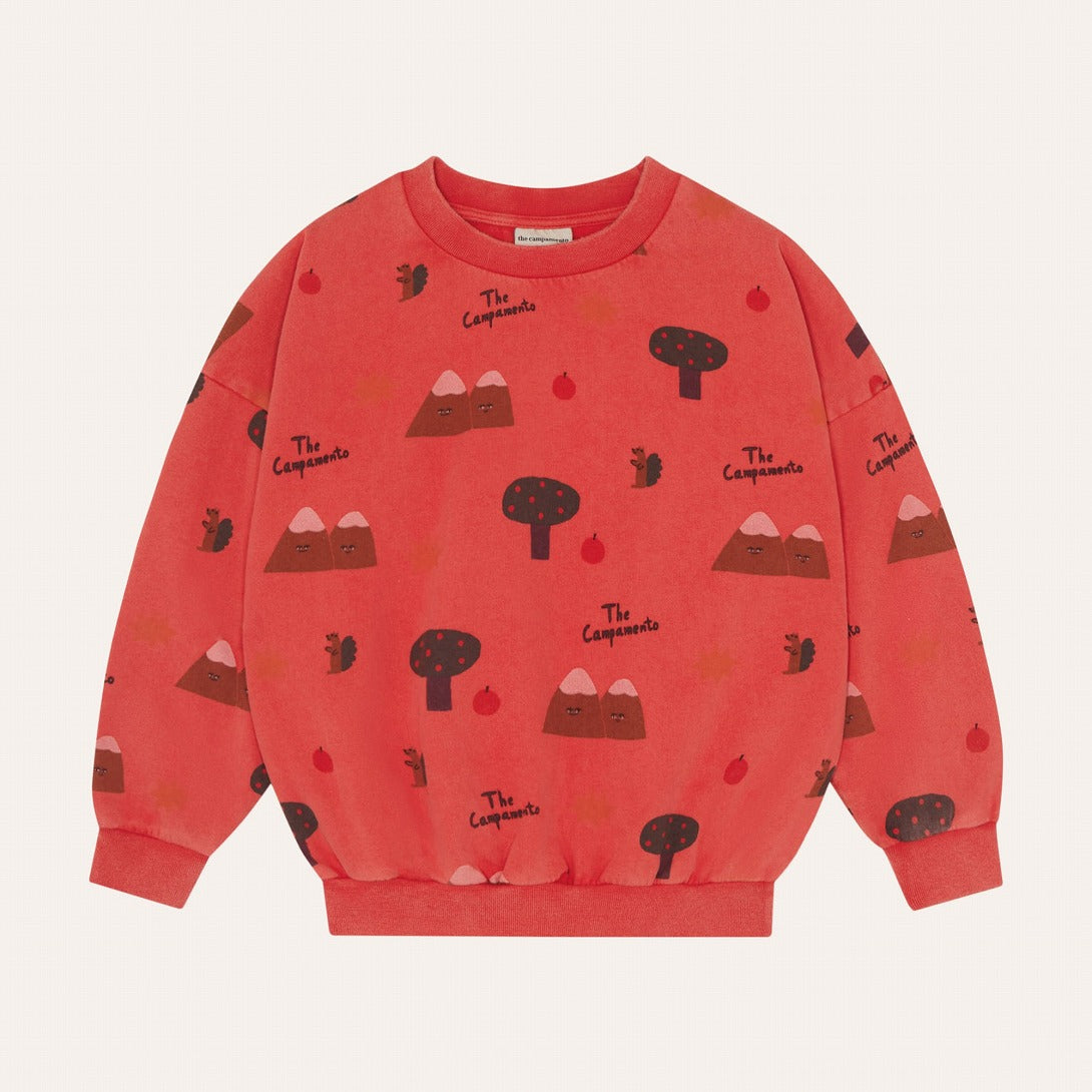 【The Campamento】MOUNTAINS RED SWEATSHIRT Red スウェット 2y,3y,4y  | Coucoubebe/ククベベ