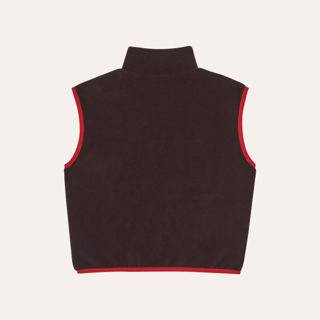 【The Campamento】COLOR BLOCK ZIPPED VEST Brown ベスト 2y,3y,4y  | Coucoubebe/ククベベ
