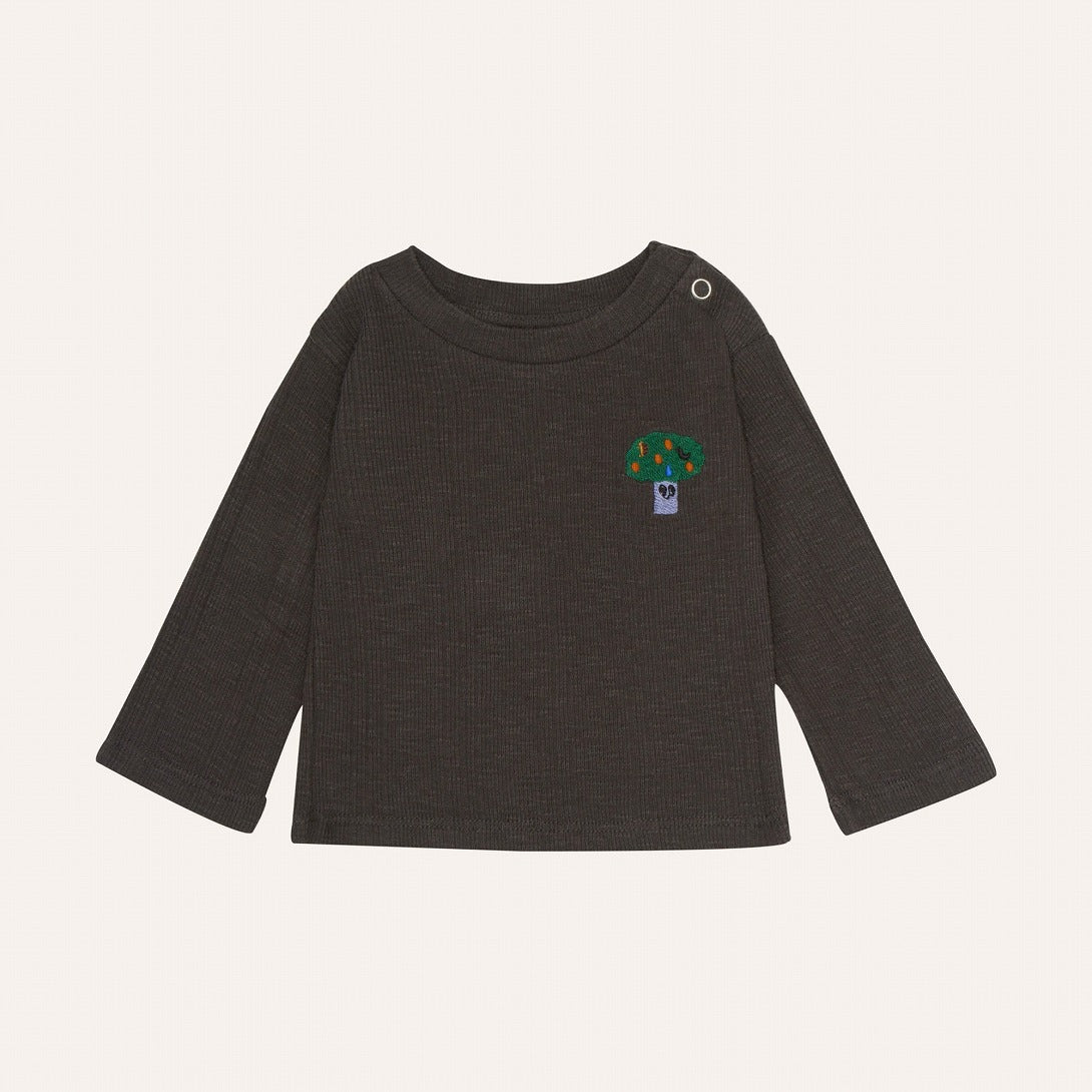 【The Campamento】TREE EMBROIDERY BABY TSHIRT Grey 長袖Tシャツ 12/18m,18/24m  | Coucoubebe/ククベベ