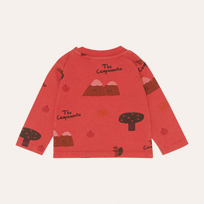 【The Campamento】MOUNTAINS RED BABY TSHIRT Red 長袖Tシャツ 12/18m,18/24m（Sub Image-2） | Coucoubebe/ククベベ
