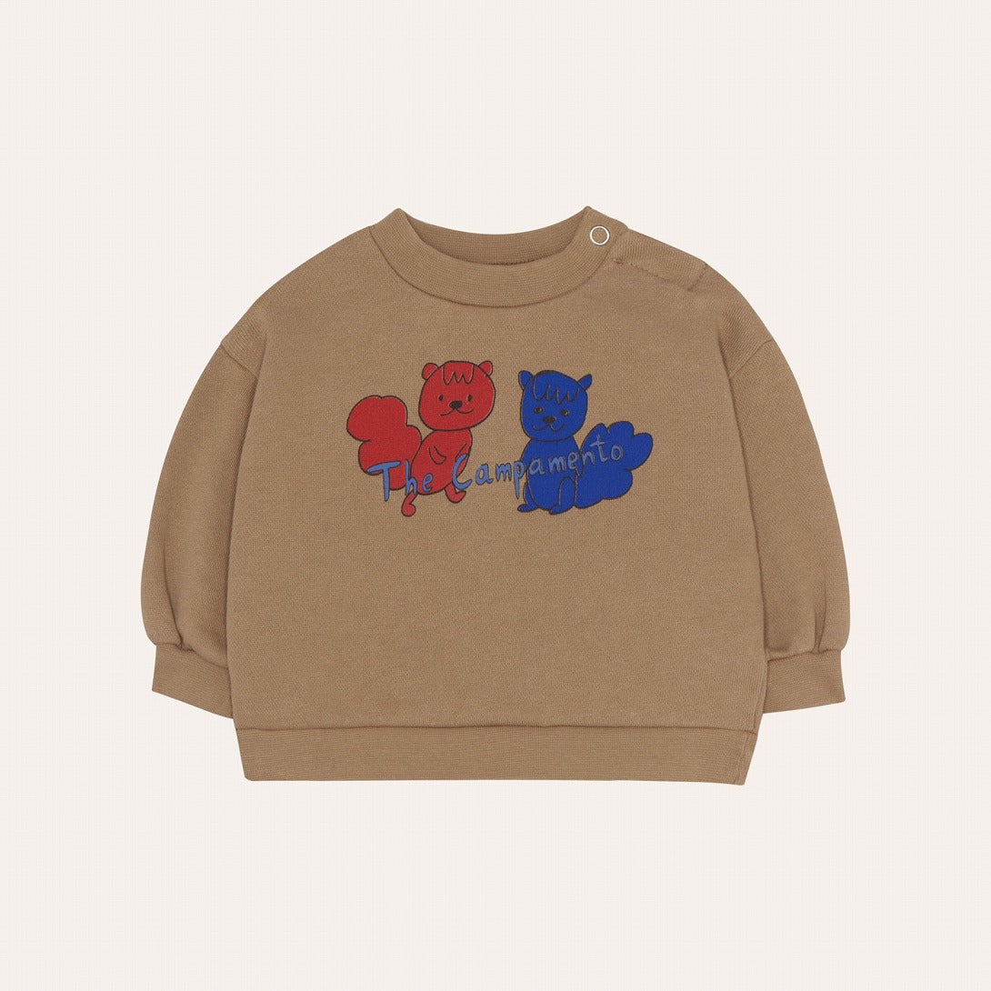 【The Campamento】SQUIRRELS BABY SWEATSHIRT Camel スウェット 12/18m,18/24m  | Coucoubebe/ククベベ