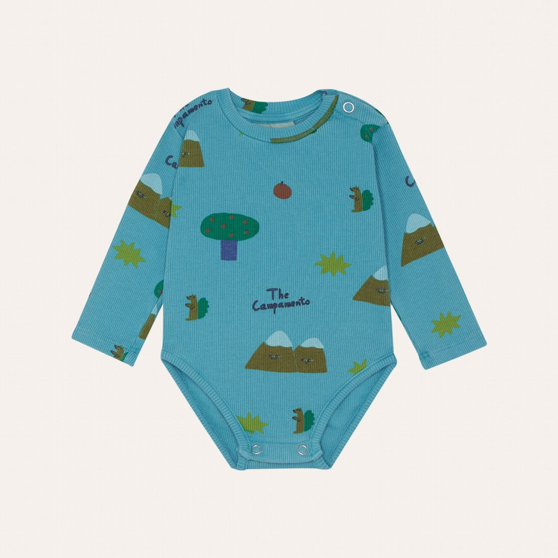 【The Campamento】MOUNTAINS BLUE BABY BODY Blue ロンパース 6/9m,9/12m  | Coucoubebe/ククベベ