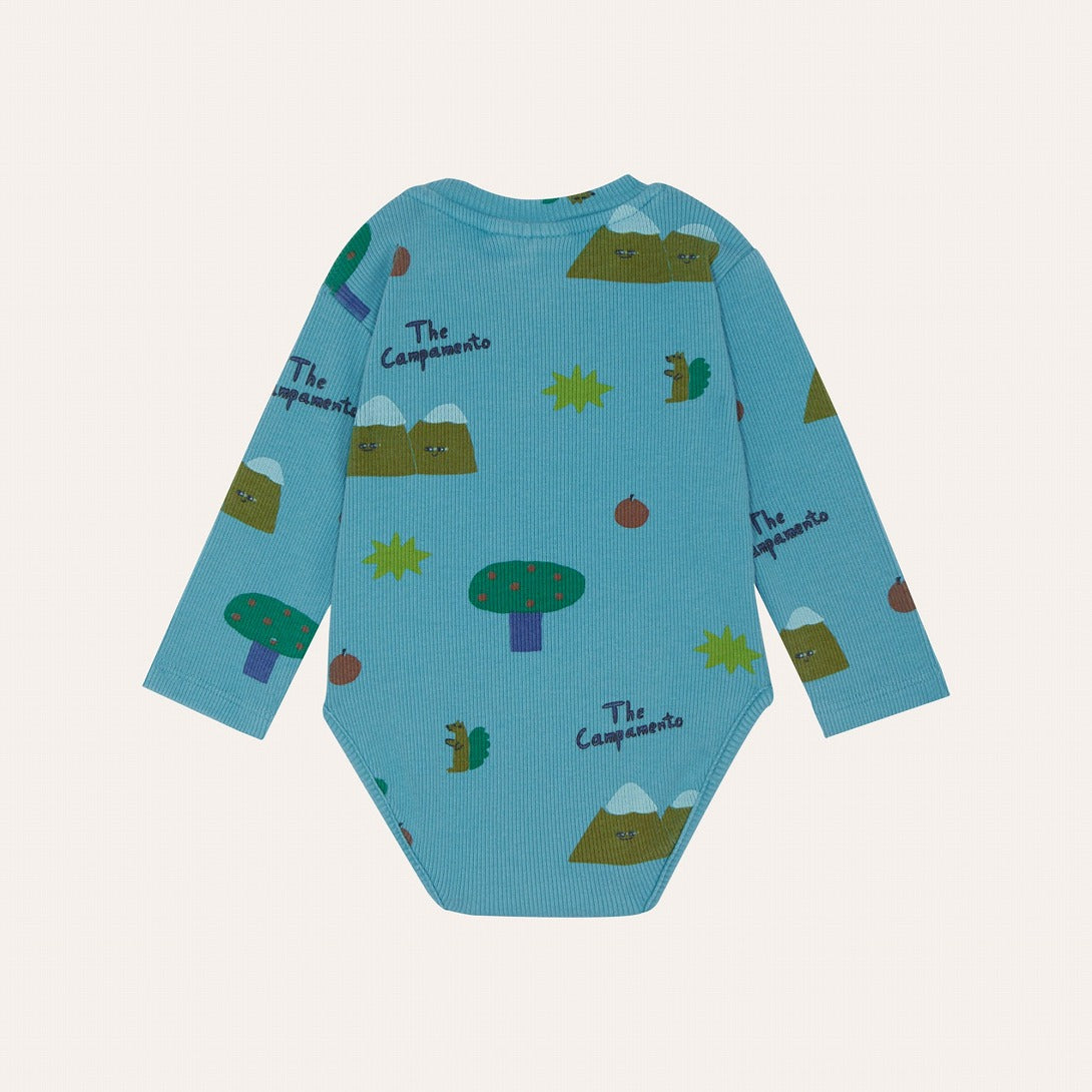 【The Campamento】MOUNTAINS BLUE BABY BODY Blue ロンパース 6/9m,9/12m  | Coucoubebe/ククベベ