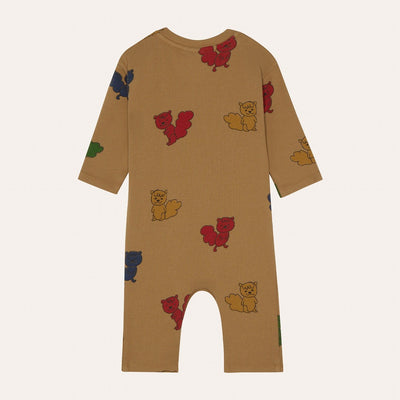 【The Campamento】MULTICOLOR SQUIRRELS BABY OVERALL Camel ロンパース 6/9m,9/12m,12/18m（Sub Image-2） | Coucoubebe/ククベベ