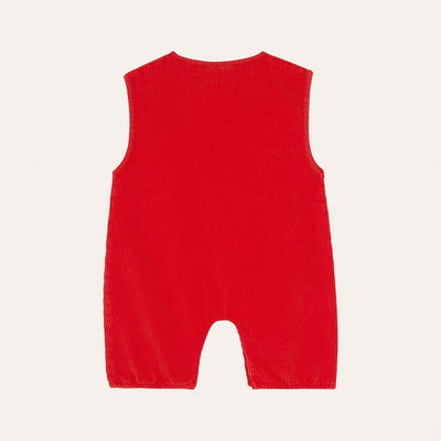 【The Campamento】RED CORDUROY BABY ROMPER Red ロンパース 9/12m,12/18m,18/24m（Sub Image-2） | Coucoubebe/ククベベ