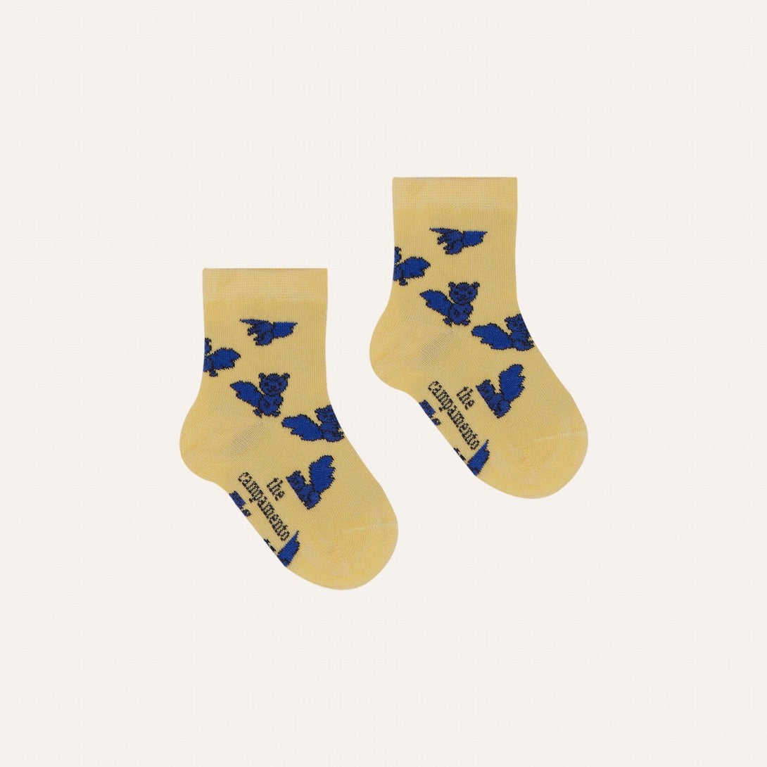 【The Campamento】BLUE SQUIRRELS BABY SOCKS Yellow ベビー靴下 0/12m,12/24m  | Coucoubebe/ククベベ