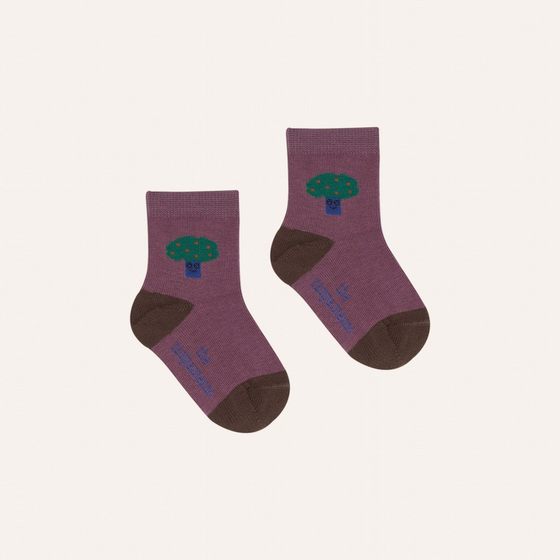 【The Campamento】BIG TREE BABY SOCKS Purple ベビー靴下 0/12m,12/24m  | Coucoubebe/ククベベ