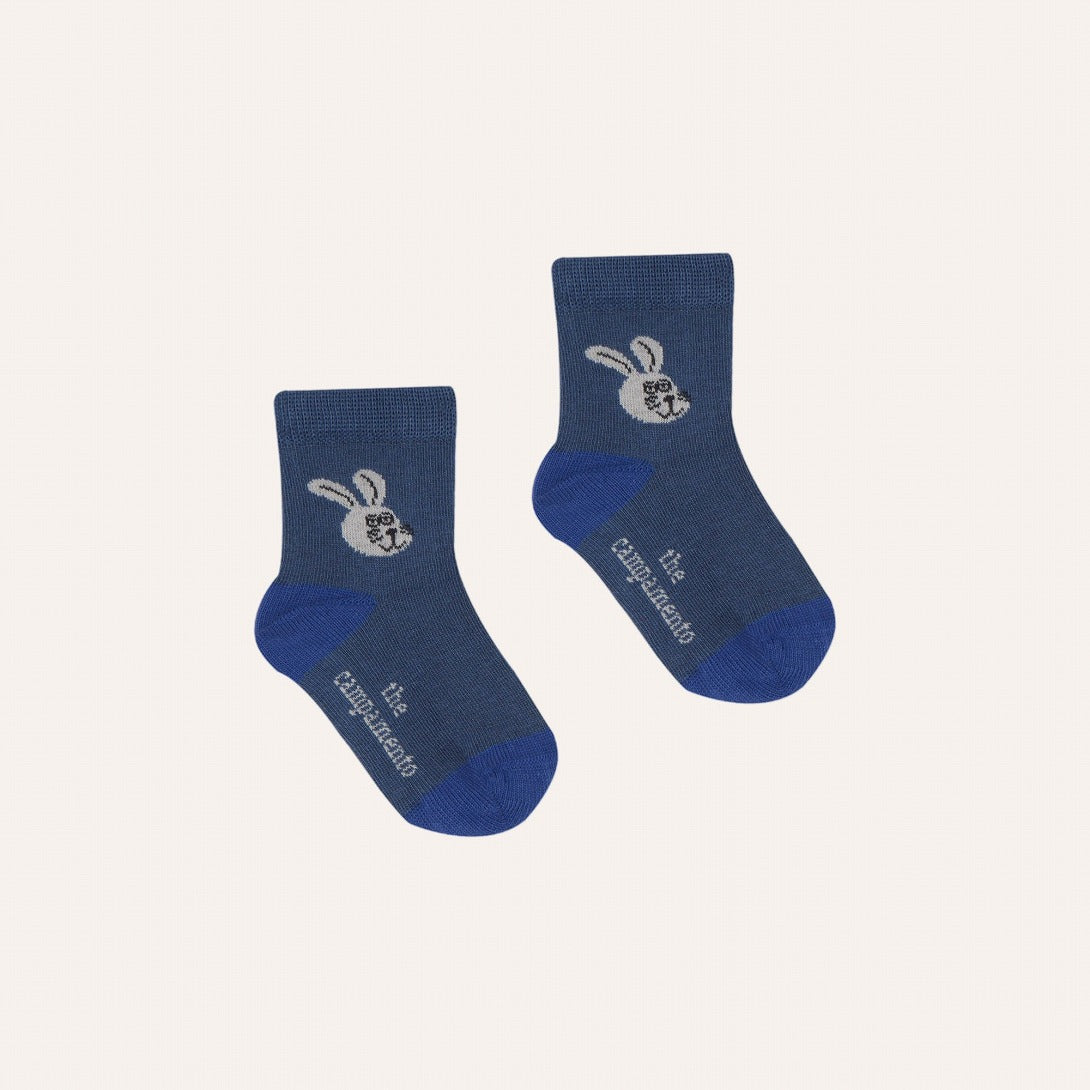 【The Campamento】RABBIT BABY SOCKS Blue ベビー靴下 0/12m,12/24m  | Coucoubebe/ククベベ