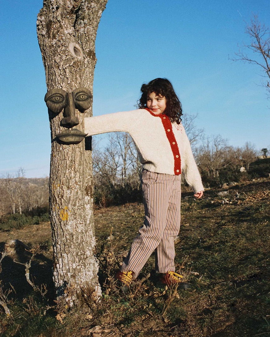 【The Campamento】GREY STRIPES TROUSERS Purple パンツ 2y,3y,4y  | Coucoubebe/ククベベ