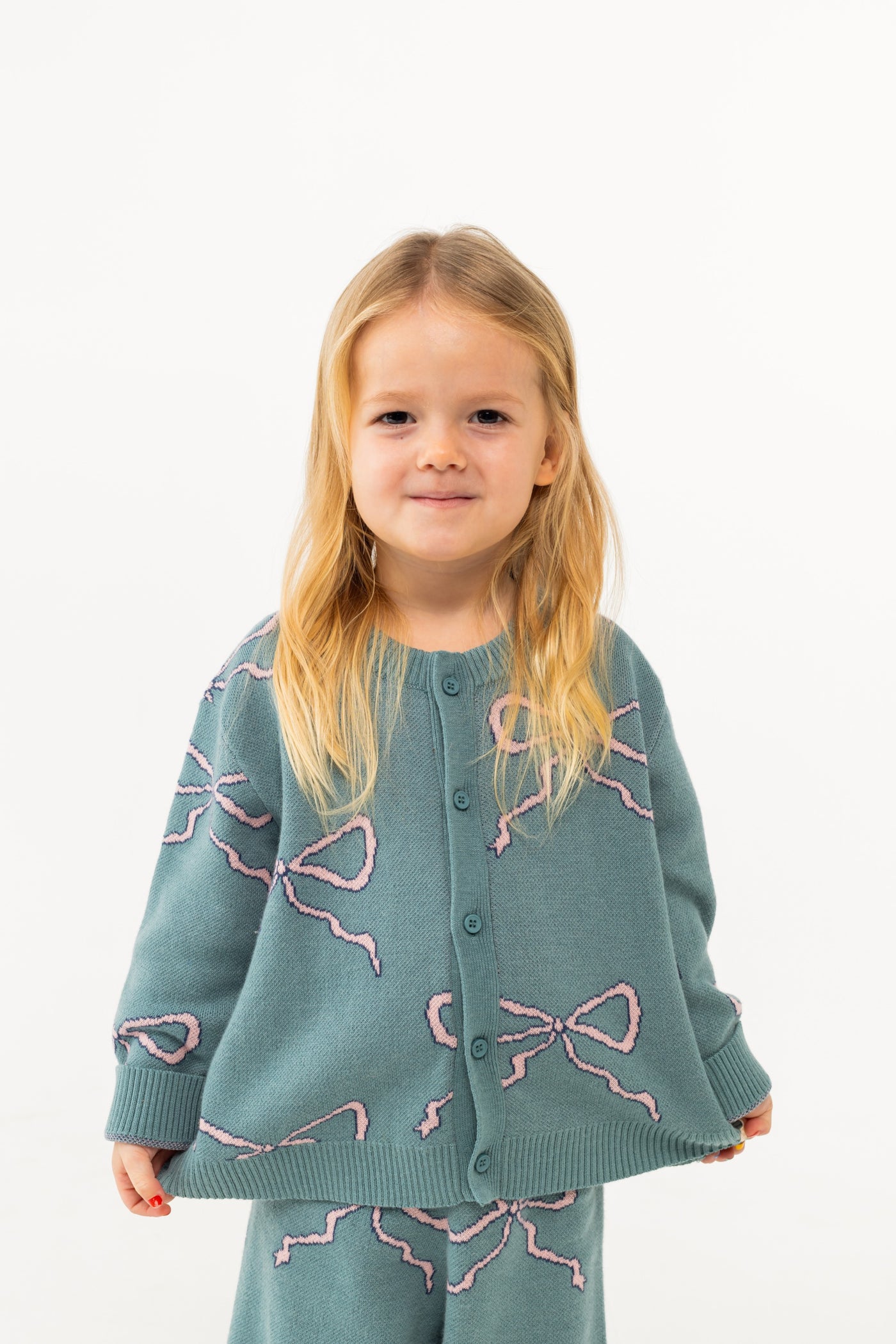 【tinycottons】BOW BABY CARDIGAN warm blue カーディガン 18m,24m  | Coucoubebe/ククベベ