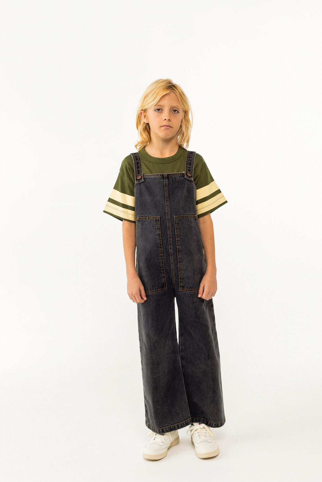 【tinycottons】DENIM DUNGAREE black ダンガリー 2y,3y,4y  | Coucoubebe/ククベベ