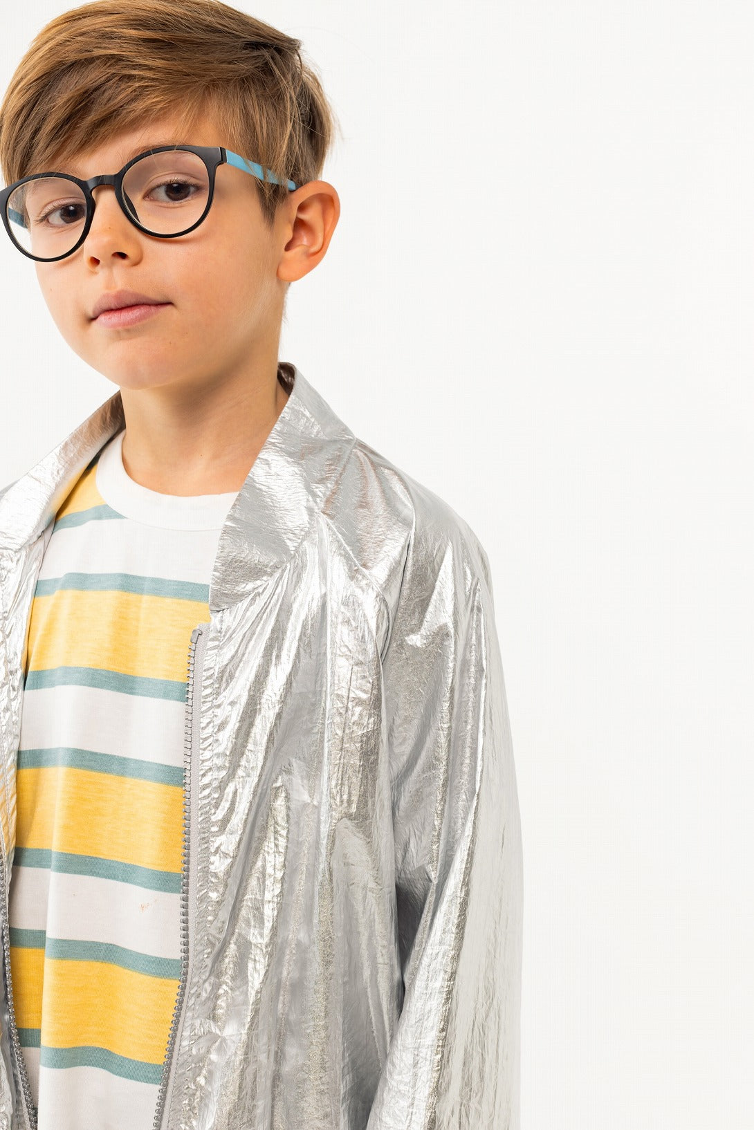 【tinycottons】METALLIC BOMBER silver metallic ジャケット 2y,3y,6y  | Coucoubebe/ククベベ