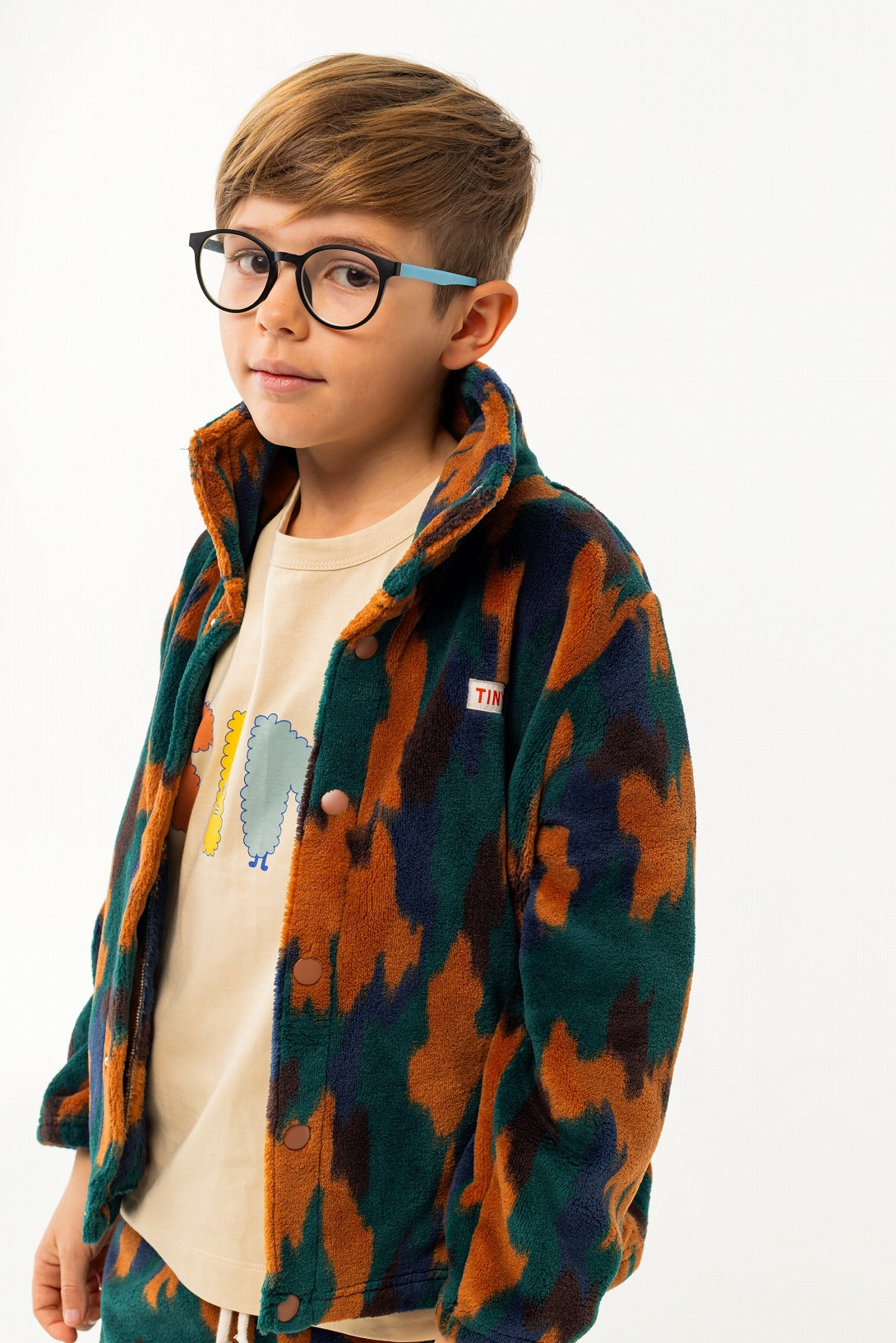 【tinycottons】CAMO POLAR JACKET brown ジャケット 2y,4y,6y  | Coucoubebe/ククベベ