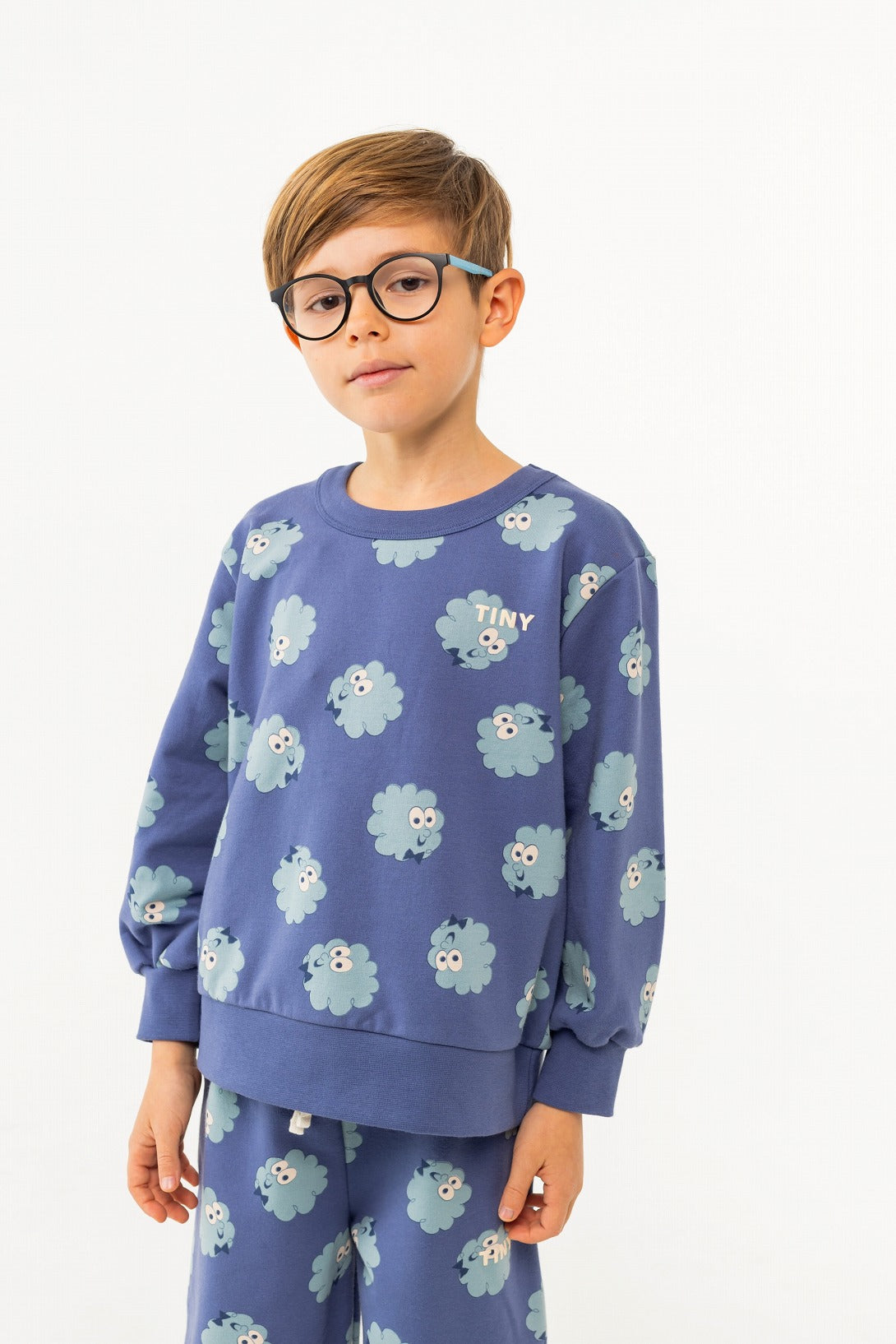 【tinycottons】GUEST SWEATSHIRT light navy スウェット 2y,3y,4y  | Coucoubebe/ククベベ