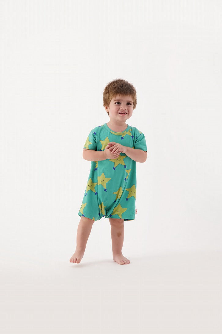 【tinycottons】【30%OFF】DANCING STARS ONE-PIECE emerald ロンパース 9m,12m,18m  | Coucoubebe/ククベベ