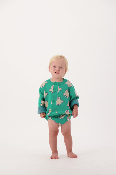 【tinycottons】【30%OFF】DOVES BABY CARDIGAN emerald カーディガン 12m,18m,24m（Sub Image-3） | Coucoubebe/ククベベ