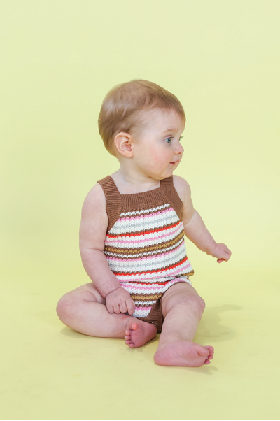 【GROWN】Organic Sunshine Stripe Knit Romper ロンパース 3-6m,6-12m,12-18m（Sub Image-3） | Coucoubebe/ククベベ