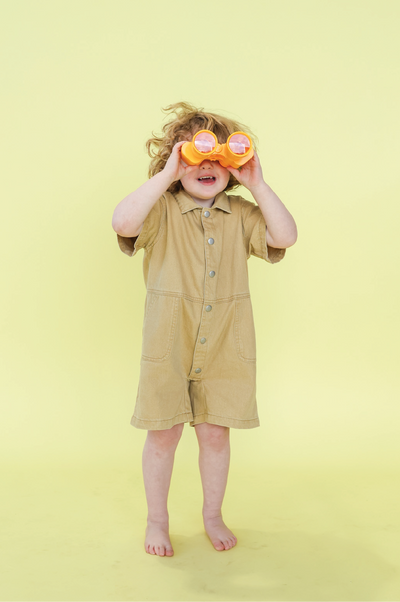 【GROWN】Organic Summer Short Boilersuit Mustard ボーラースーツ 6-12m,12-18m,18-24m,2-3y（Sub Image-3） | Coucoubebe/ククベベ