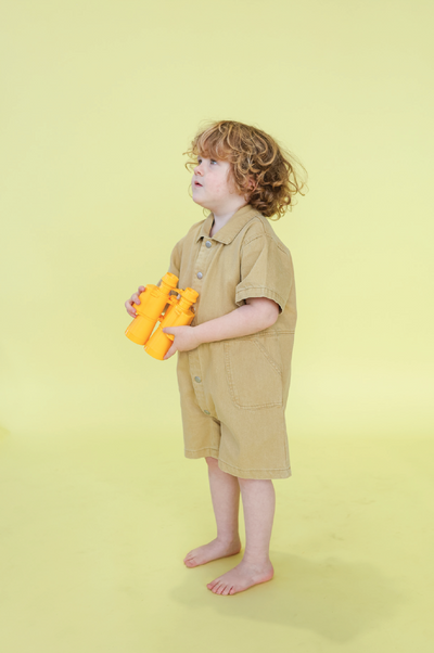 【GROWN】Organic Summer Short Boilersuit Mustard ボーラースーツ 6-12m,12-18m,18-24m,2-3y（Sub Image-4） | Coucoubebe/ククベベ