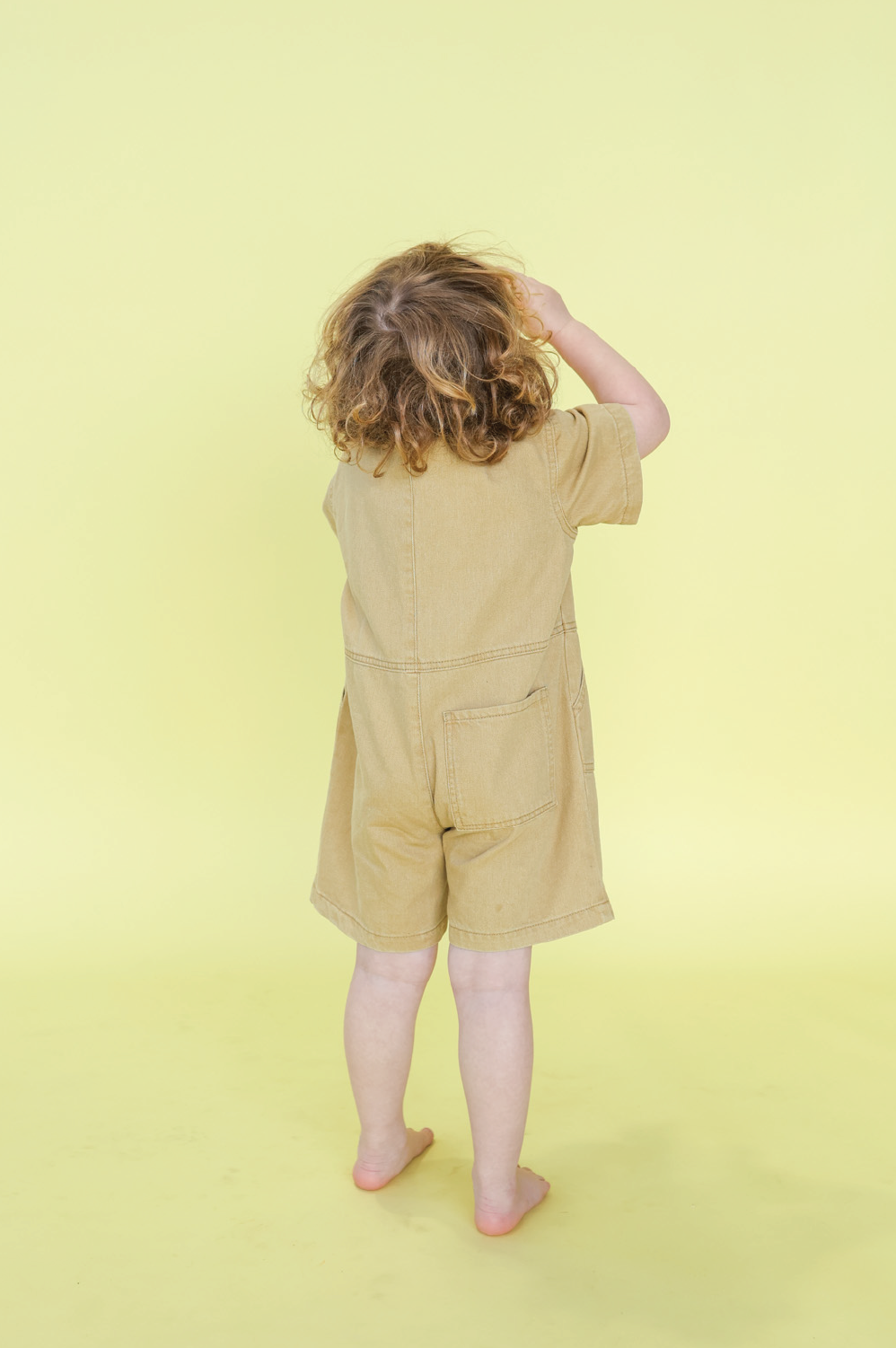 【GROWN】Organic Summer Short Boilersuit Mustard ボーラースーツ 6-12m,12-18m,18-24m,2-3y  | Coucoubebe/ククベベ