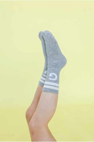 【GROWN】Stripe Logo Socks Grey Marle 靴下 1-2y,2-4y（Sub Image-2） | Coucoubebe/ククベベ