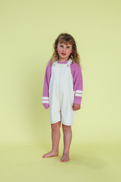 【GROWN】Organic Everyday Twill Short Overalls Milk オーバーオール 6-12m,12-18m,18-24m,2-3y,3-4y（Sub Image-3） | Coucoubebe/ククベベ