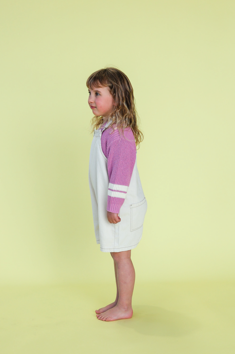 【GROWN】Organic Everyday Twill Short Overalls Milk オーバーオール 6-12m,12-18m,18-24m,2-3y,3-4y  | Coucoubebe/ククベベ