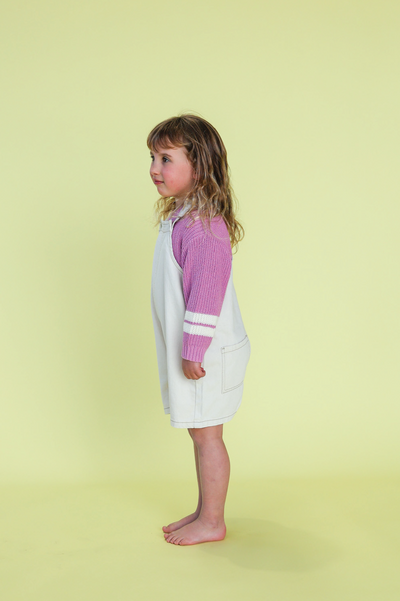 【GROWN】Organic Everyday Twill Short Overalls Milk オーバーオール 6-12m,12-18m,18-24m,2-3y,3-4y（Sub Image-4） | Coucoubebe/ククベベ