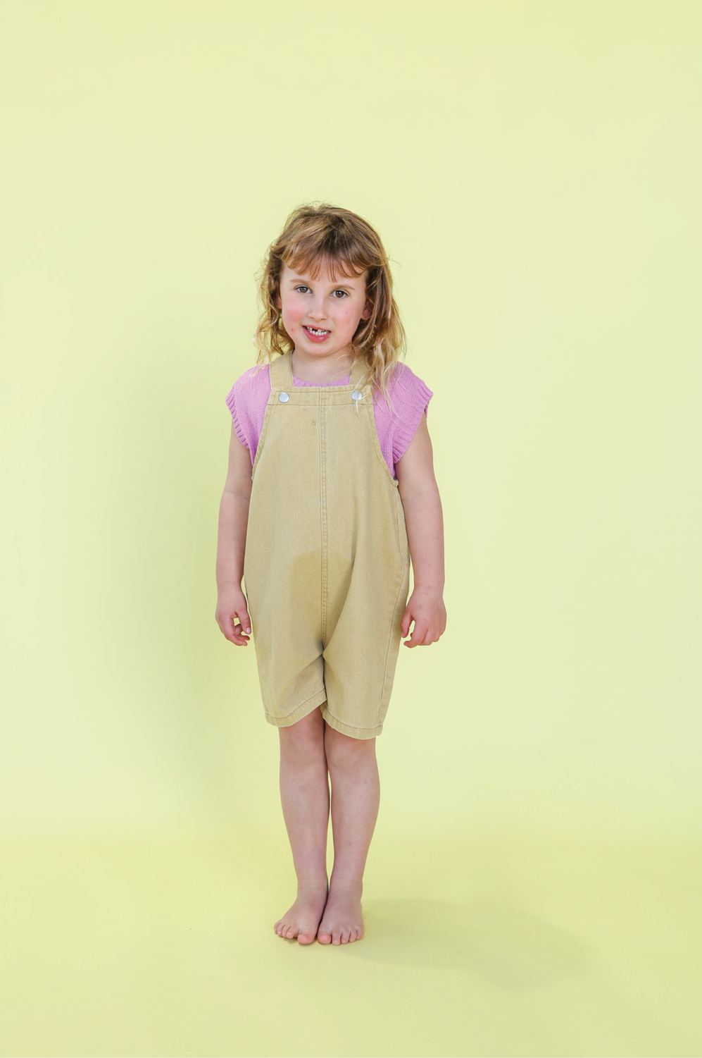 【GROWN】Organic Everyday Twill Short Overalls Mustard オーバーオール 6-12m,12-18m,18-24m,2-3y,3-4y  | Coucoubebe/ククベベ