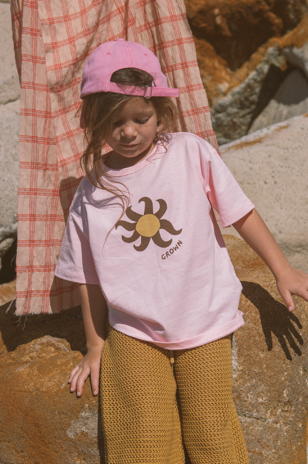 【GROWN】Organic Open Knit Pants Mustard パンツ 6-12m,12-18m,18-24m,2-3y,3-4y  | Coucoubebe/ククベベ
