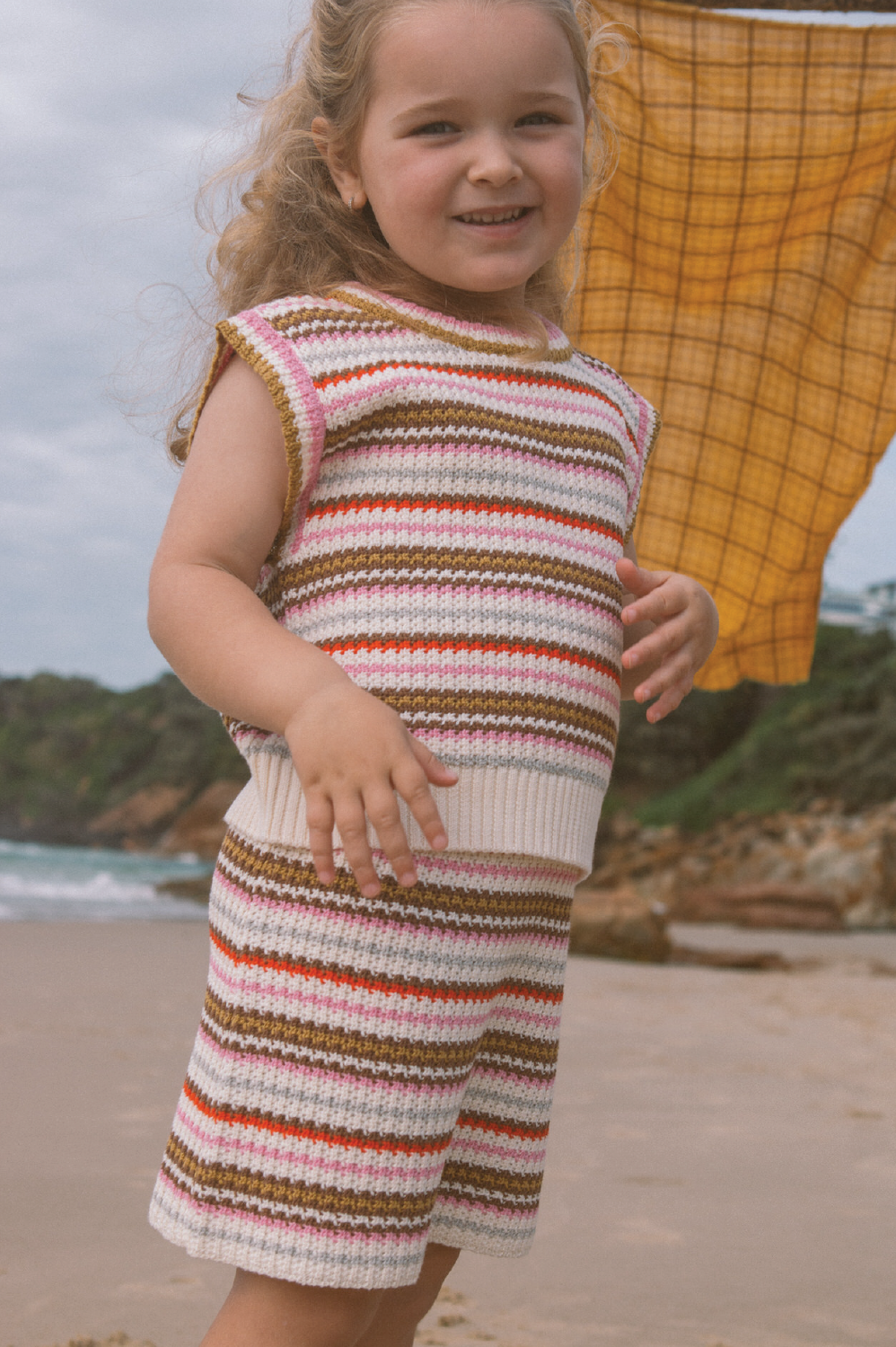 【GROWN】Organic Sunshine Stripe Knit Top ニット 6-12m,12-18m,18-24m,2-3y,3-4y  | Coucoubebe/ククベベ