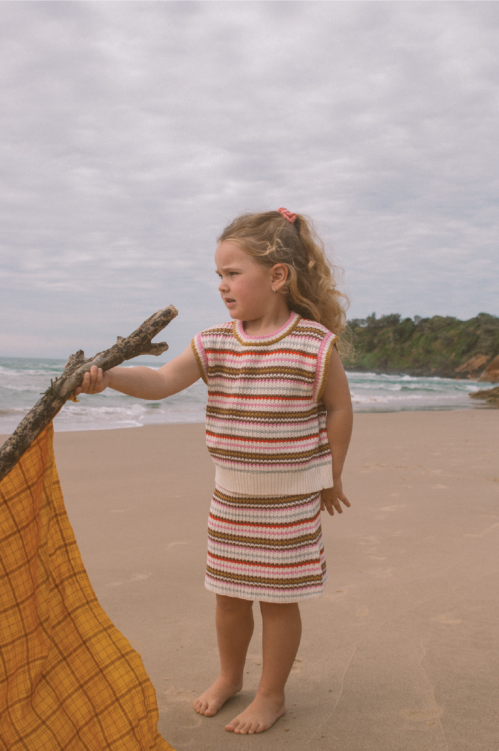 【GROWN】Organic Sunshine Stripe Knit Top ニット 6-12m,12-18m,18-24m,2-3y,3-4y  | Coucoubebe/ククベベ
