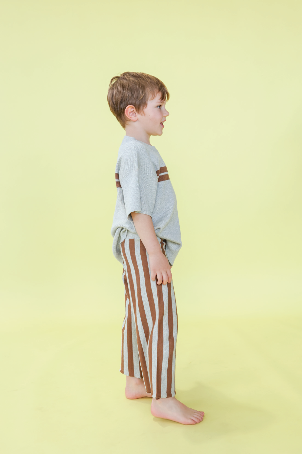 【GROWN】Organic Twin Striped Ribbed Knit Tee Tシャツ 12-18m,18-24m,2-3y,3-4y  | Coucoubebe/ククベベ