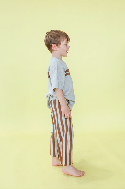【GROWN】Organic Twin Striped Ribbed Knit Tee Tシャツ 12-18m,18-24m,2-3y,3-4y（Sub Image-4） | Coucoubebe/ククベベ