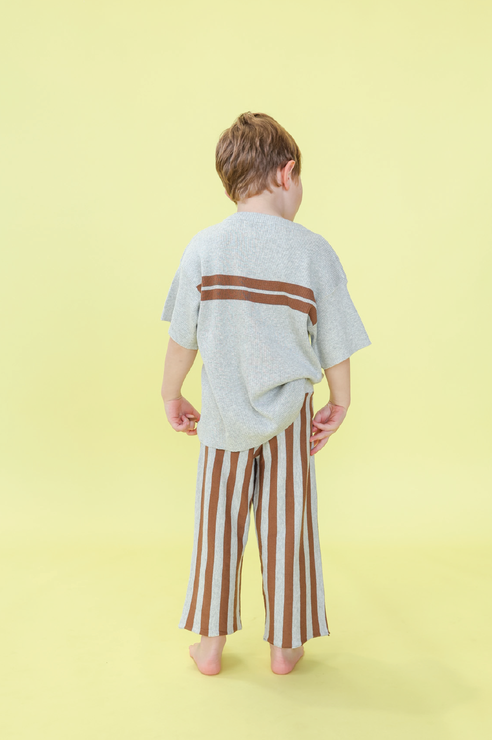 【GROWN】Organic Striped Knit Pant パンツ 6-12m,12-18m,18-24m,2-3y,3-4y  | Coucoubebe/ククベベ