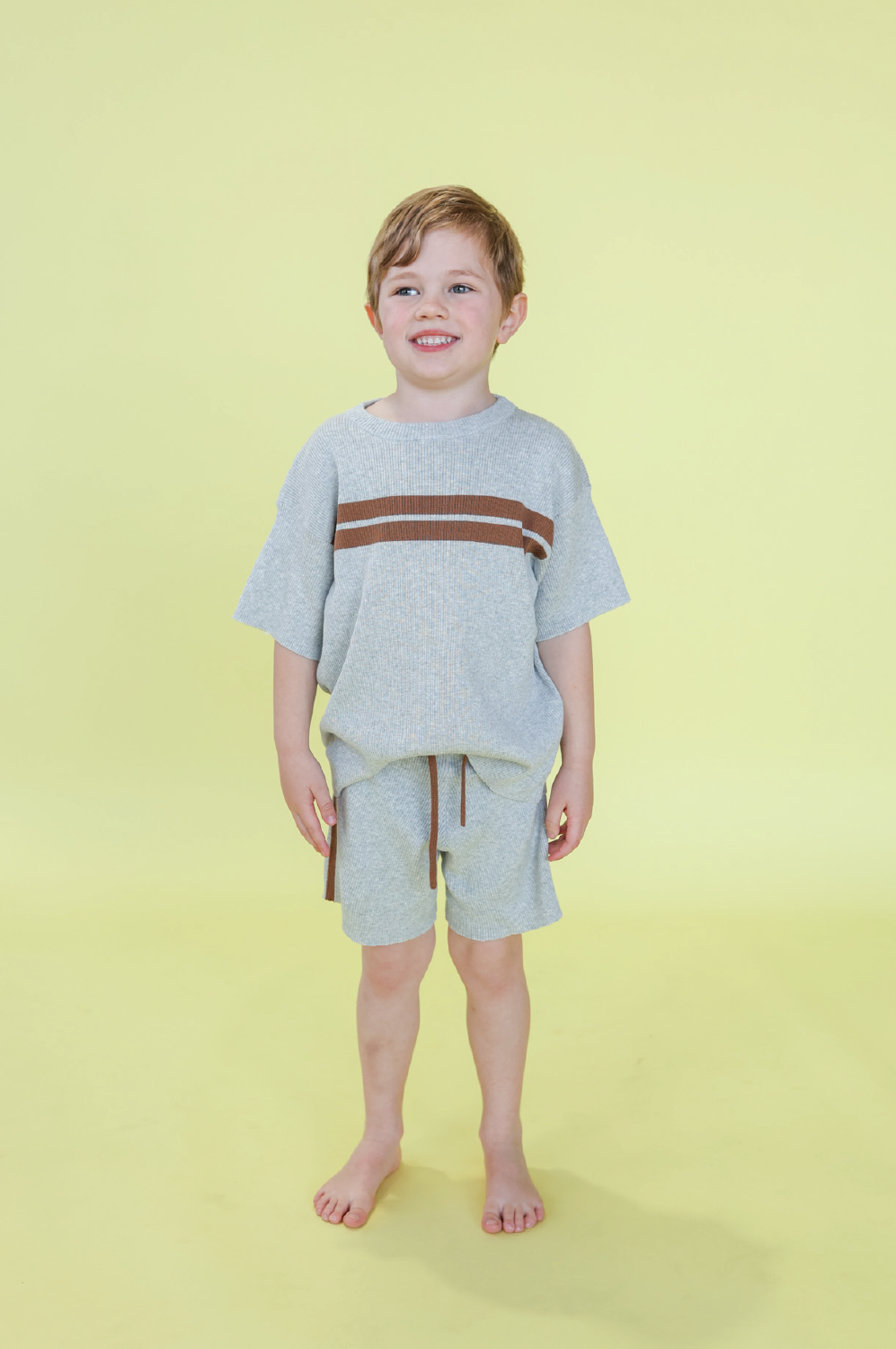 【GROWN】Organic Twin Striped Ribbed Knit Tee Tシャツ 12-18m,18-24m,2-3y,3-4y  | Coucoubebe/ククベベ