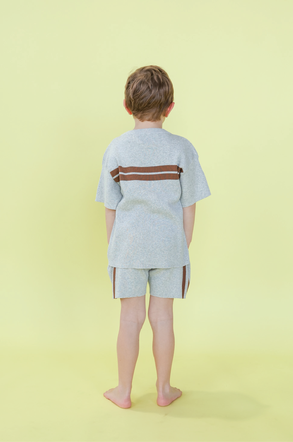 【GROWN】Organic Twin Striped Ribbed Knit Tee Tシャツ 12-18m,18-24m,2-3y,3-4y  | Coucoubebe/ククベベ