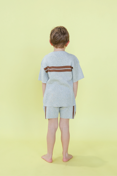 【GROWN】Organic Twin Striped Ribbed Knit Tee Tシャツ 12-18m,18-24m,2-3y,3-4y（Sub Image-8） | Coucoubebe/ククベベ