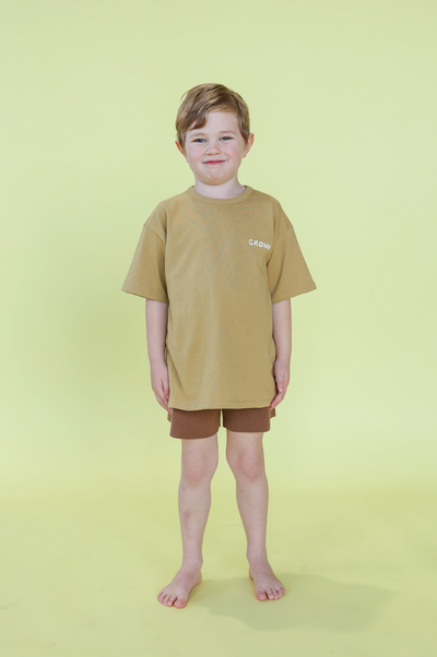 【GROWN】Organic Sunshine Tee Mustard Tシャツ 12-18m,18-24m,2-3y,3-4y（Sub Image-3） | Coucoubebe/ククベベ