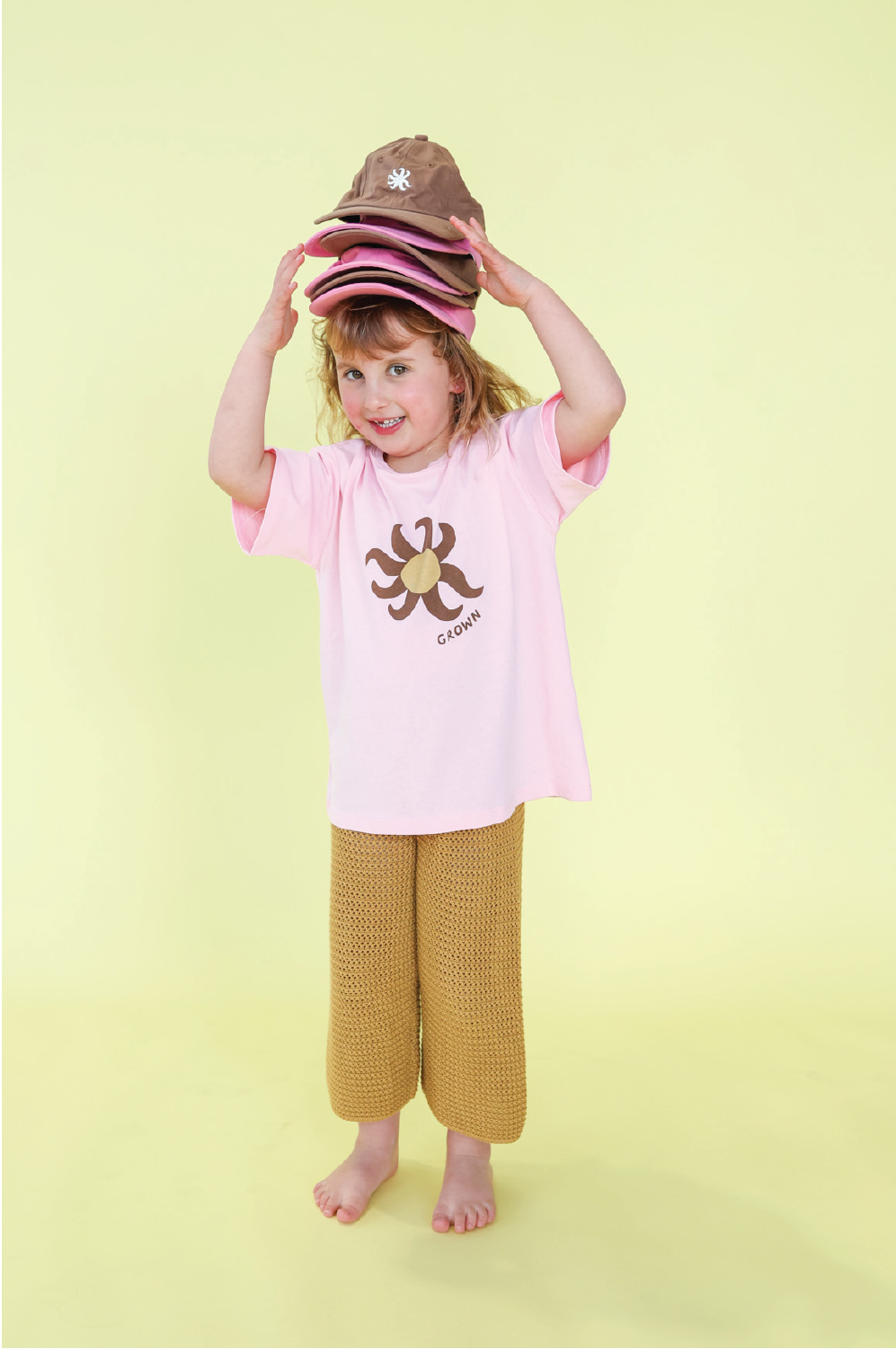 【GROWN】Organic Open Knit Pants Mustard パンツ 6-12m,12-18m,18-24m,2-3y,3-4y  | Coucoubebe/ククベベ