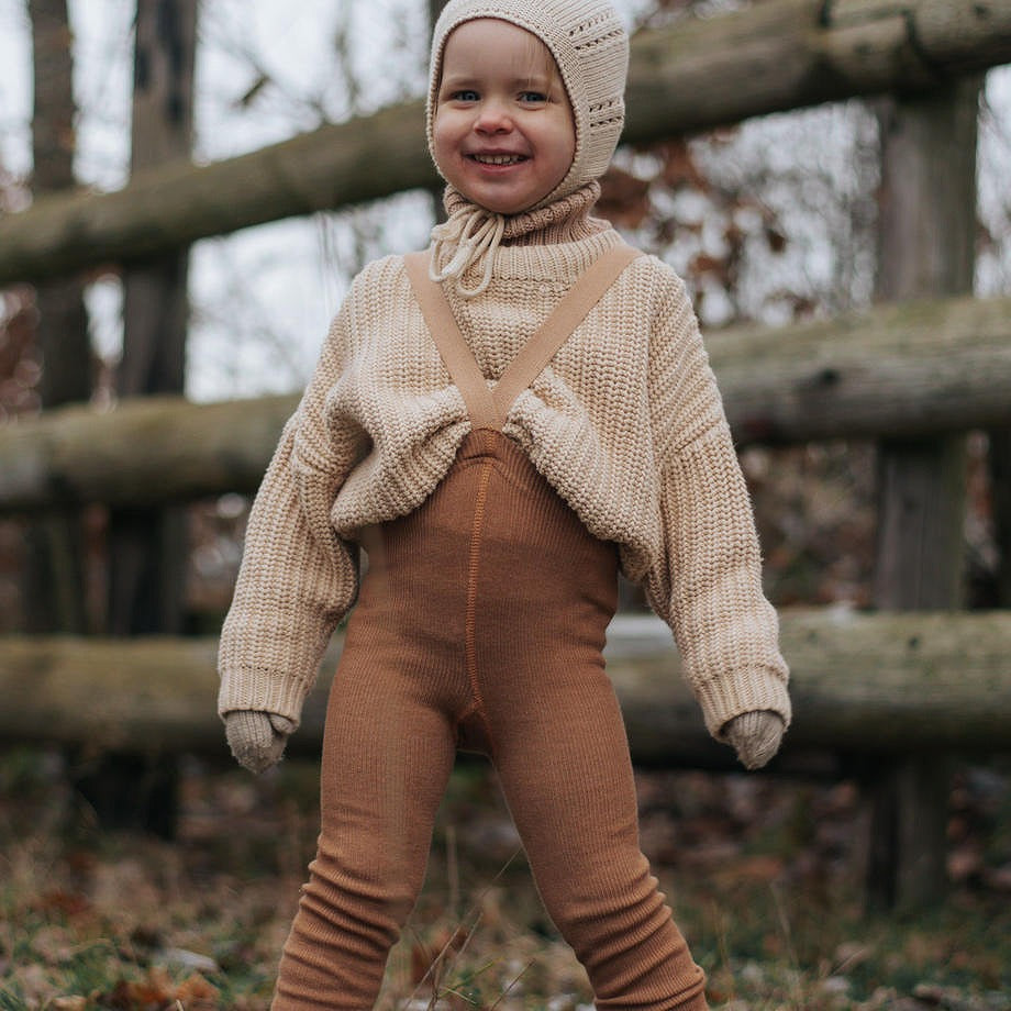 【SILLY Silas】Wooly Warmy Footless Collection Cappuccino レギンス 6-12m,1-2y,2-3y  | Coucoubebe/ククベベ